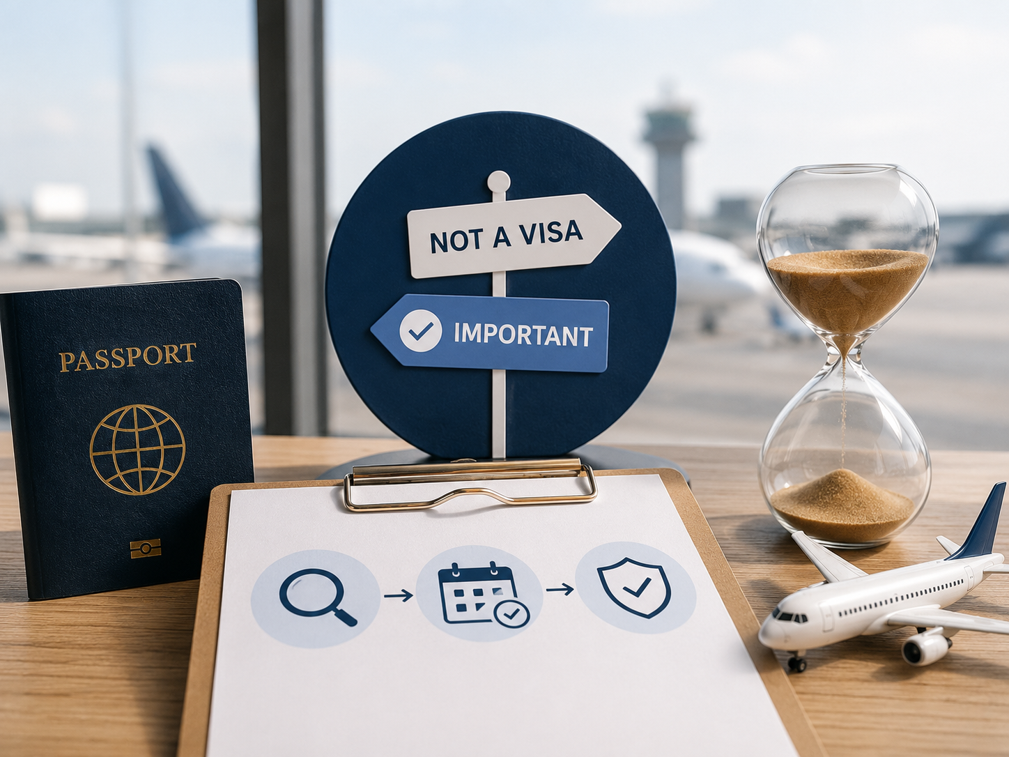 Diagram explaining the difference between passport-only travel, a UK ETA, and a visa